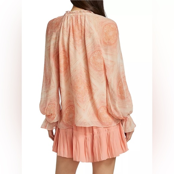 EUC Ramy Brook Lorraine Geometric Silk Blouse - Picture 4 of 11